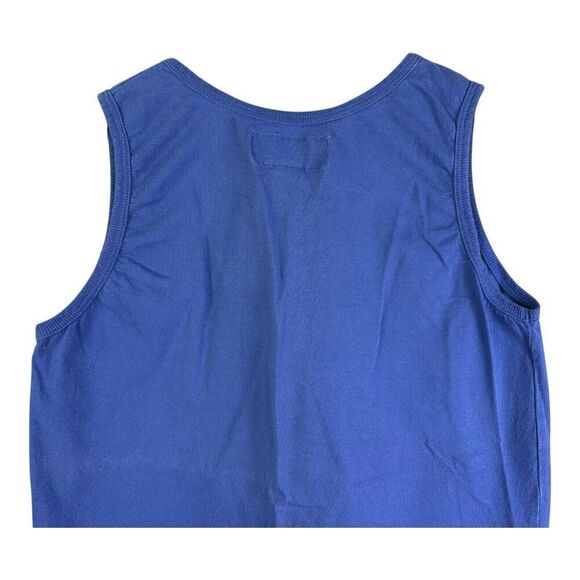 Big Dogs Mens Large Tank Top Script Embroidered Logo 90s Y2K Blue Shirt - Picture 5 of 10